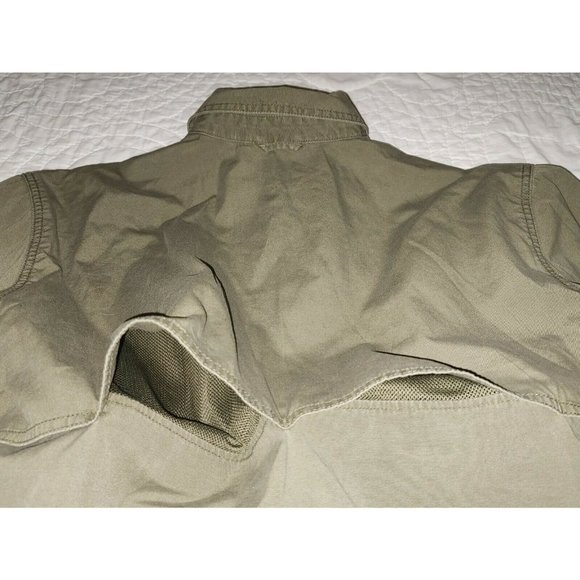 Gander Mountain Utility Fishing Shirt Mens sz L Vented Heavy Cotton Zip Pockets - Picture 6 of 10